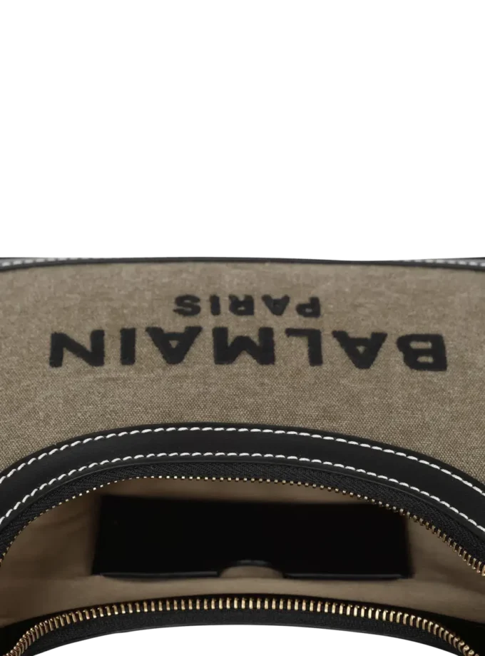 B-Army canvas bag with leather inserts