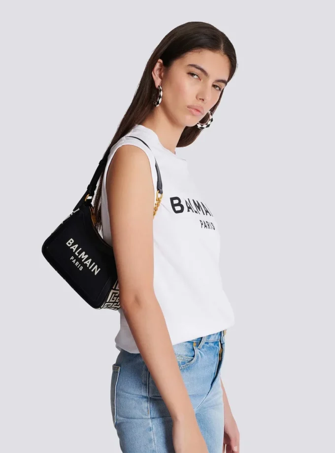 B-Army handbag in monogrammed canvas and leather B-Army handbag in monogrammed canvas and leather