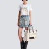 B-Army Medium tote bag in printed canvas B-Army Medium tote bag in printed canvas