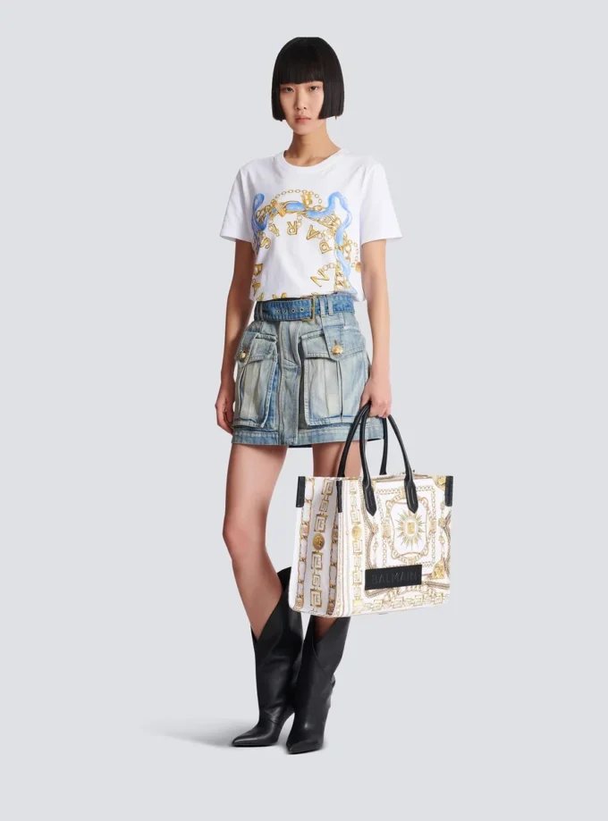 B-Army Medium tote bag in printed canvas B-Army Medium tote bag in printed canvas