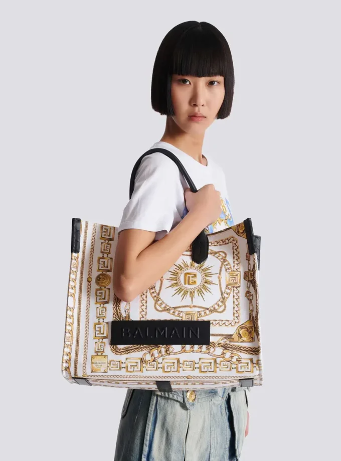 B-Army Medium tote bag in printed canvas B-Army Medium tote bag in printed canvas