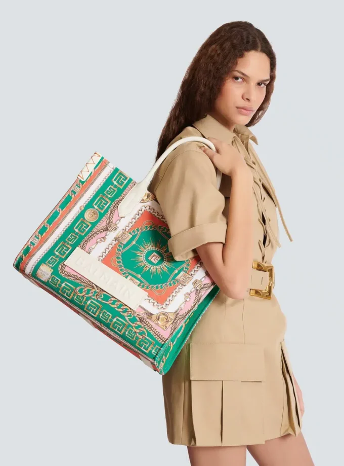 B-Army Medium tote bag in printed canvas B-Army Medium tote bag in printed canvas