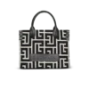 B-Army monogrammed jacquard and leather tote bag