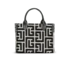B-Army monogrammed jacquard and leather tote bag