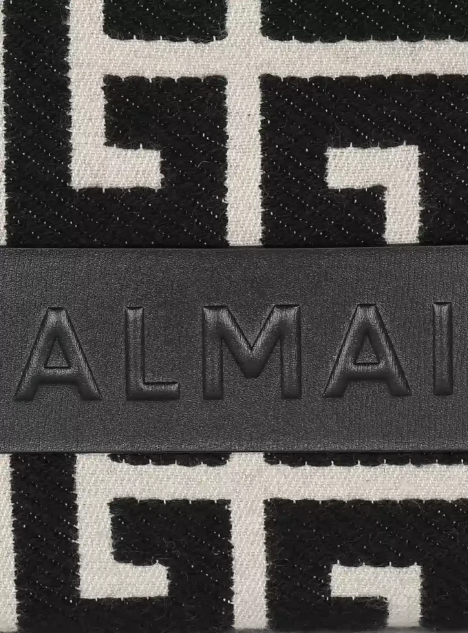B-Army monogrammed jacquard and leather tote bag