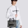 B-Army monogrammed jacquard and leather tote bag