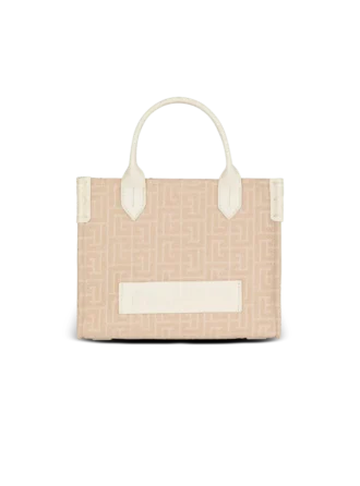 B-Army Small monogrammed canvas and leather tote bag