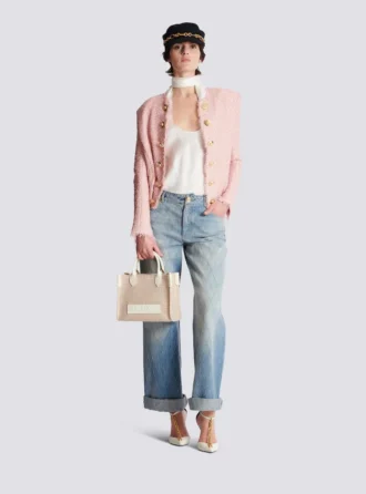 B-Army Small monogrammed canvas and leather tote bag