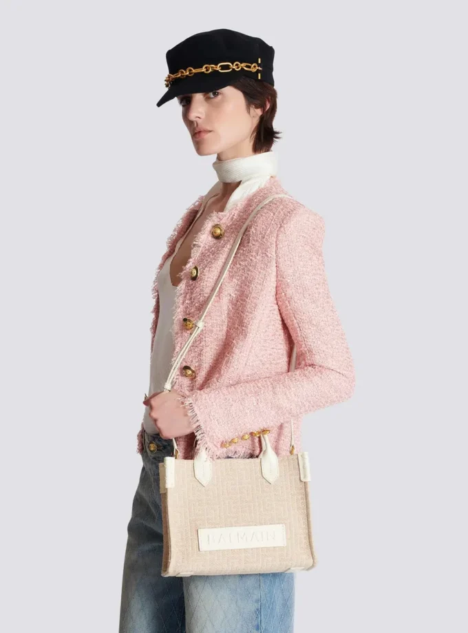 B-Army Small monogrammed canvas and leather tote bag B-Army Small monogrammed canvas and leather tote bag