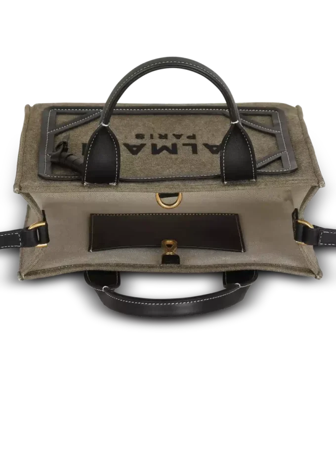 B-Army small tote bag in canvas and leather B-Army small tote bag in canvas and leather