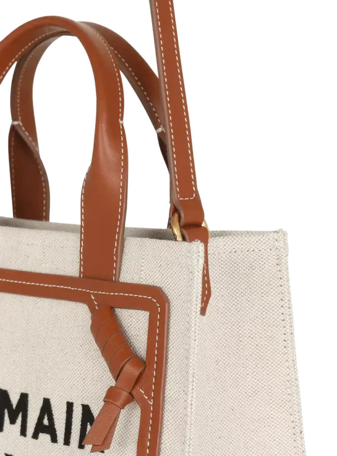 B-Army small tote bag in canvas and leather B-Army small tote bag in canvas and leather