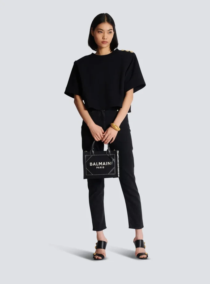 B-Army tote bag in monogrammed canvas and leather B-Army tote bag in monogrammed canvas and leather