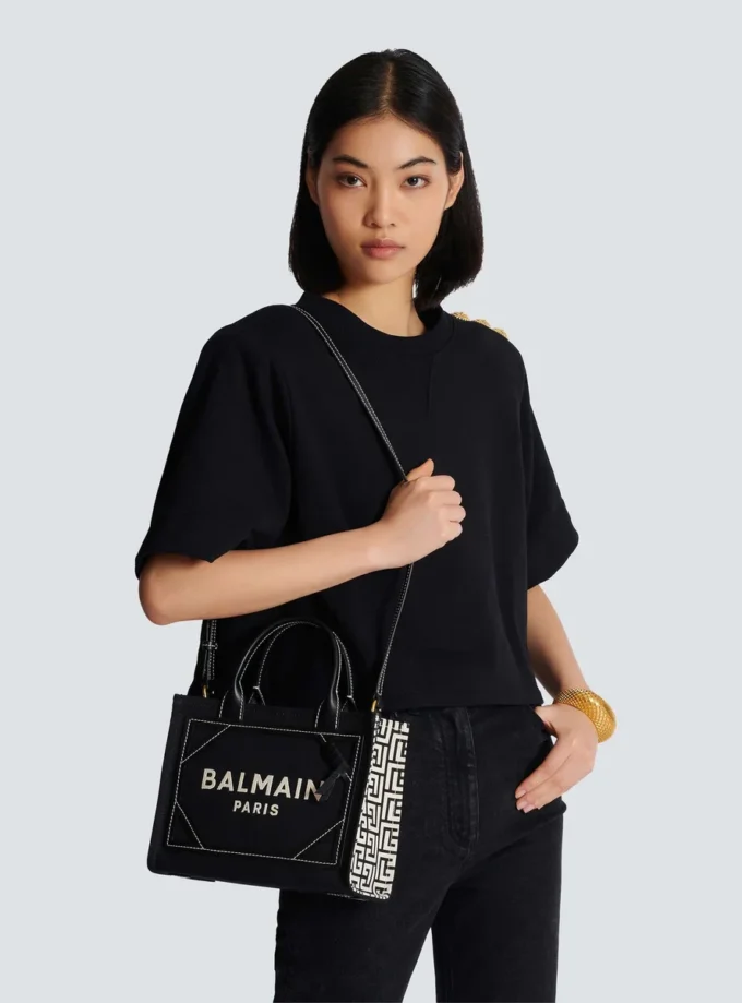 B-Army tote bag in monogrammed canvas and leather B-Army tote bag in monogrammed canvas and leather