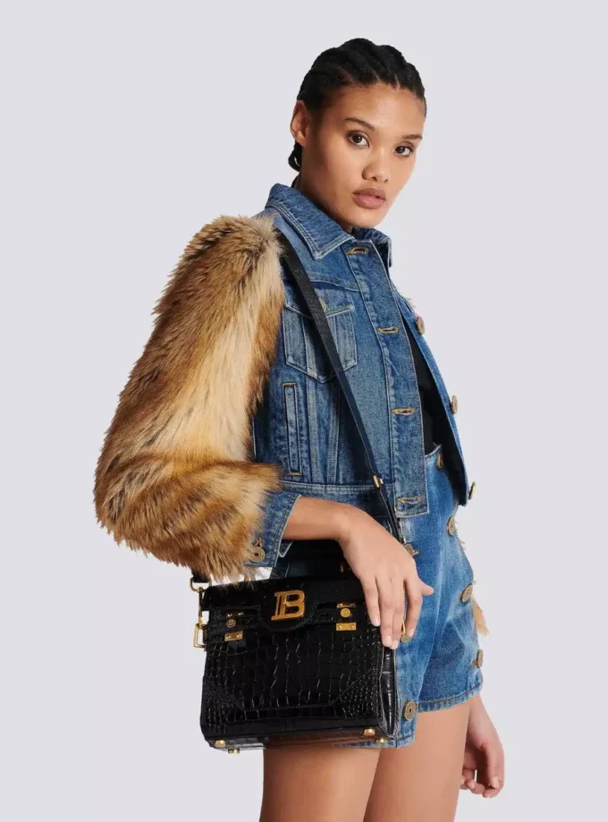 B-Buzz 23 bag in crocodile-print leather B-Buzz 23 bag in crocodile-print leather