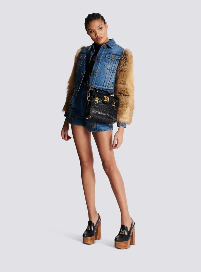 B-Buzz 23 bag in crocodile-print leather B-Buzz 23 bag in crocodile-print leather