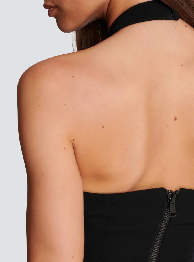 Backless Baroque embroidered top Backless Baroque embroidered top