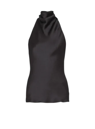 Backless crepe satin top