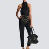 Backless crepe satin top Backless crepe satin top