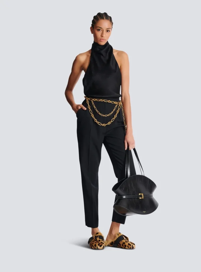 Backless crepe satin top Backless crepe satin top