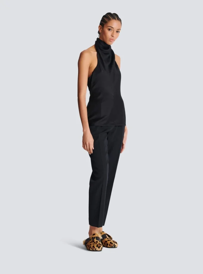 Backless crepe satin top Backless crepe satin top