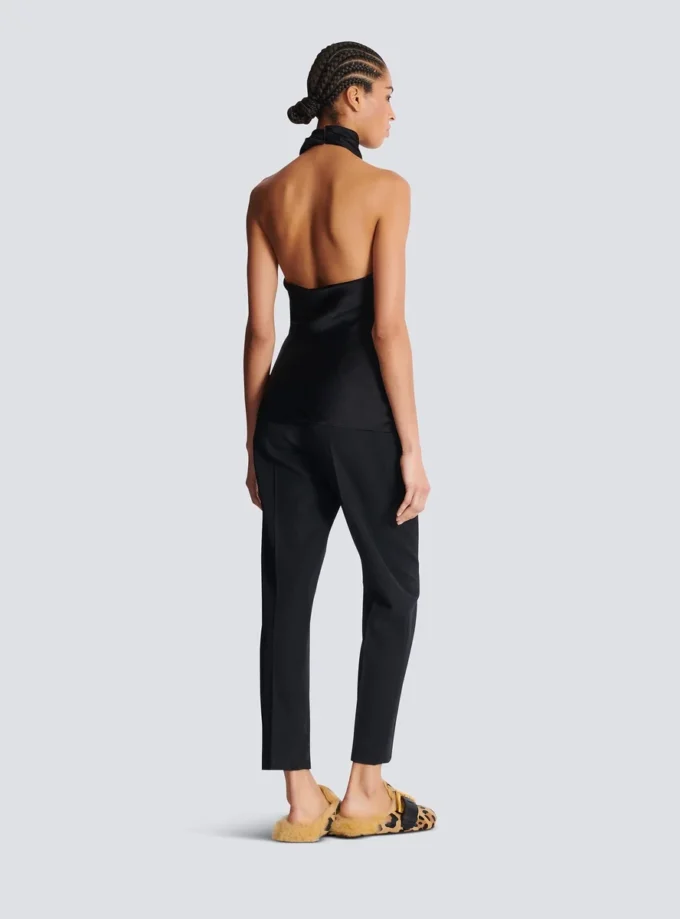 Backless crepe satin top Backless crepe satin top