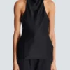 Backless crepe satin top Backless crepe satin top