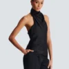 Backless crepe satin top Backless crepe satin top