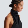 Backless crepe satin top Backless crepe satin top