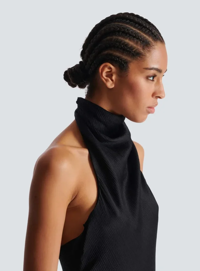Backless crepe satin top Backless crepe satin top