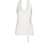 Backless fringed satin top Backless fringed satin top