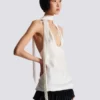 Backless fringed satin top Backless fringed satin top