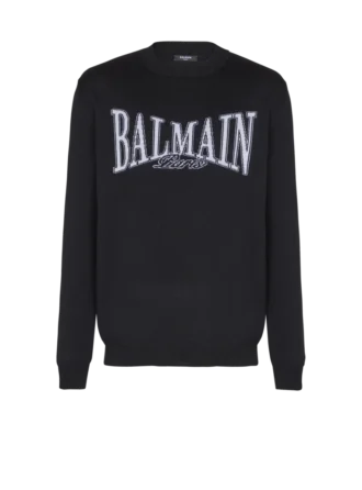 Balmain College jacquard knit jumper