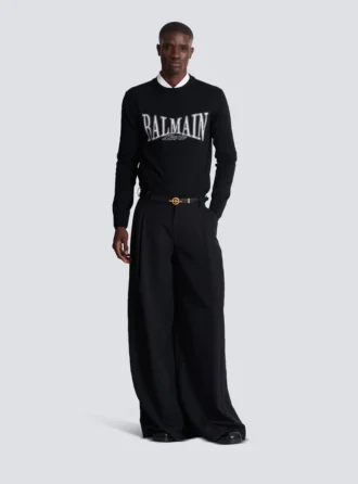 Balmain College jacquard knit jumper