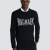 Balmain College jacquard knit jumper