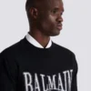 Balmain College jacquard knit jumper