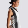 Balmain Couture printed two-tone beach wrap