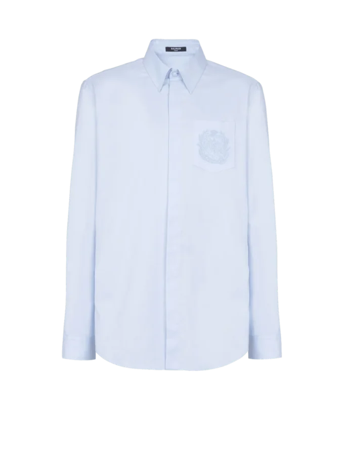 Balmain Écusson embroidered cotton shirt Balmain Écusson embroidered cotton shirt