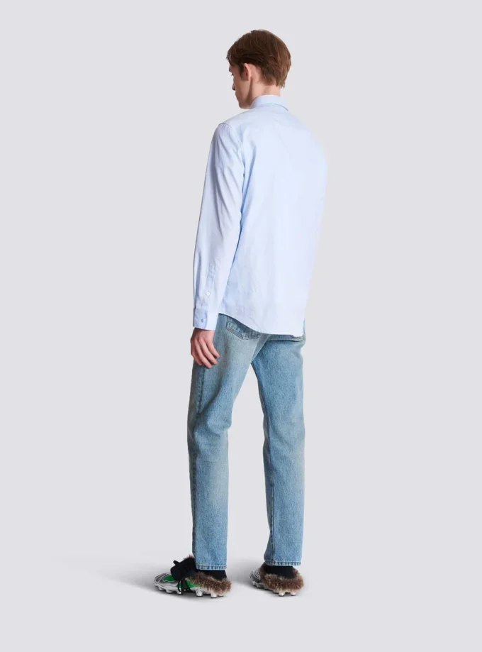 Balmain Écusson embroidered cotton shirt Balmain Écusson embroidered cotton shirt