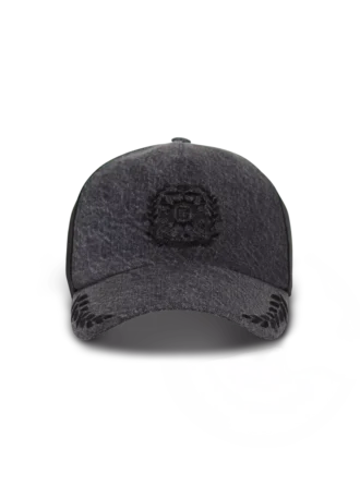 Balmain Écusson embroidered denim cap