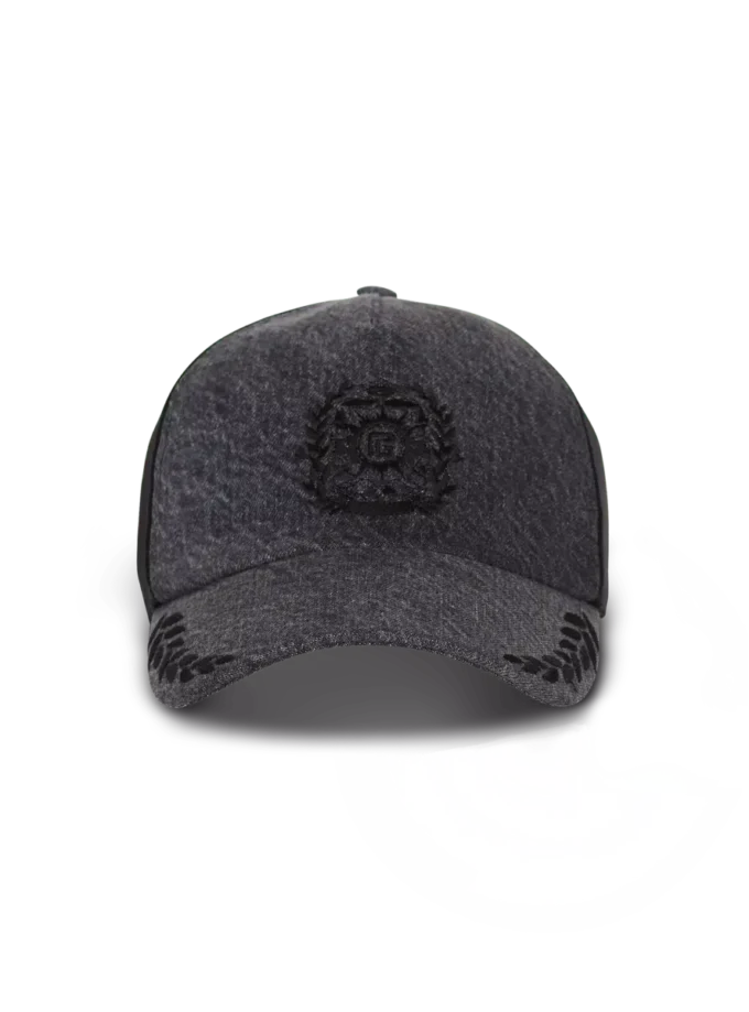 Balmain Écusson embroidered denim cap