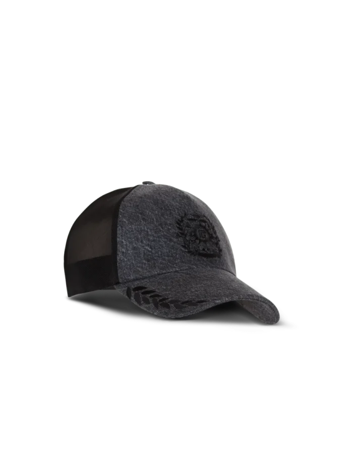 Balmain Écusson embroidered denim cap