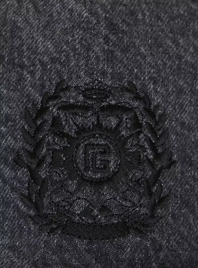 Balmain Écusson embroidered denim cap