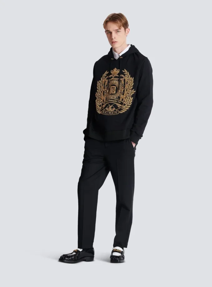 Balmain Écusson embroidered hoodie Balmain Écusson embroidered hoodie
