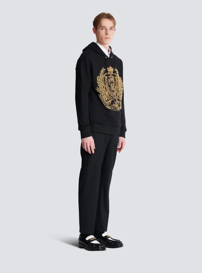 Balmain Écusson embroidered hoodie Balmain Écusson embroidered hoodie