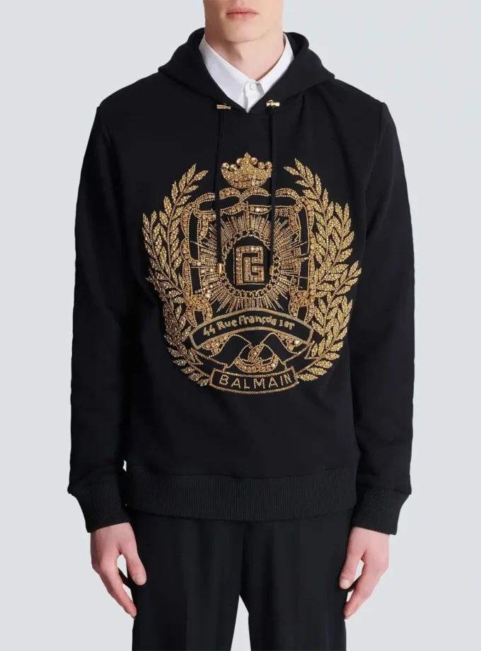 Balmain Écusson embroidered hoodie Balmain Écusson embroidered hoodie