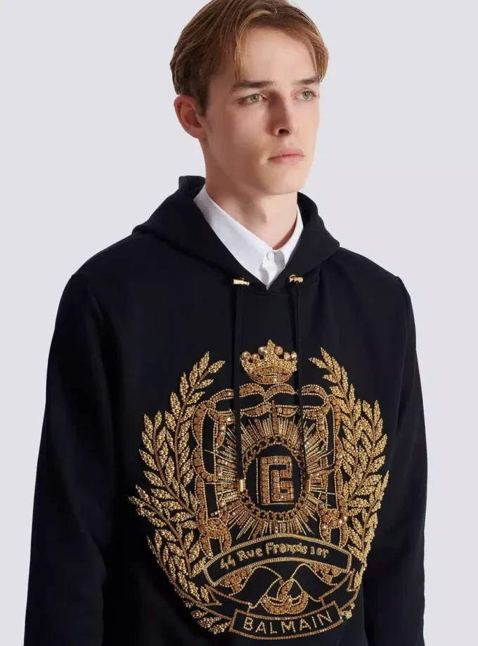 Balmain Écusson embroidered hoodie Balmain Écusson embroidered hoodie