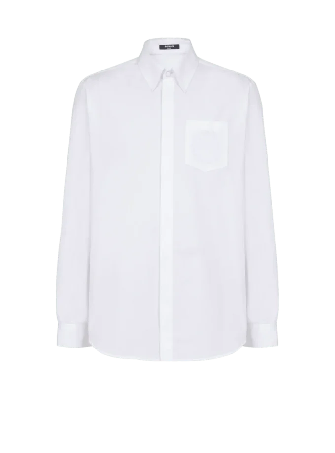 Balmain Écusson embroidered poplin shirt Balmain Écusson embroidered poplin shirt