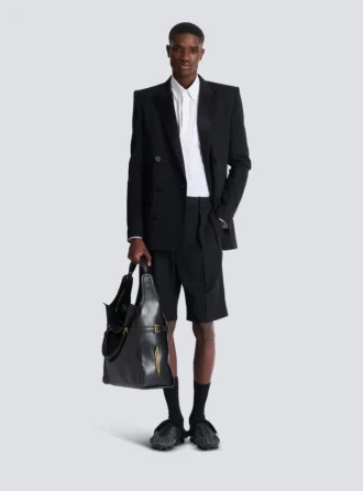 Balmain Écusson embroidered poplin shirt