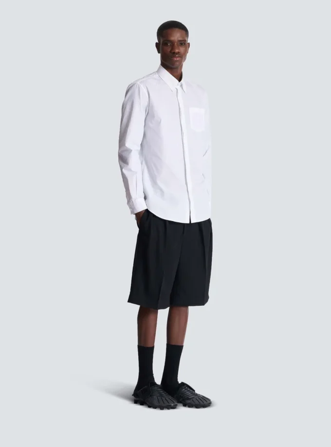 Balmain Écusson embroidered poplin shirt Balmain Écusson embroidered poplin shirt