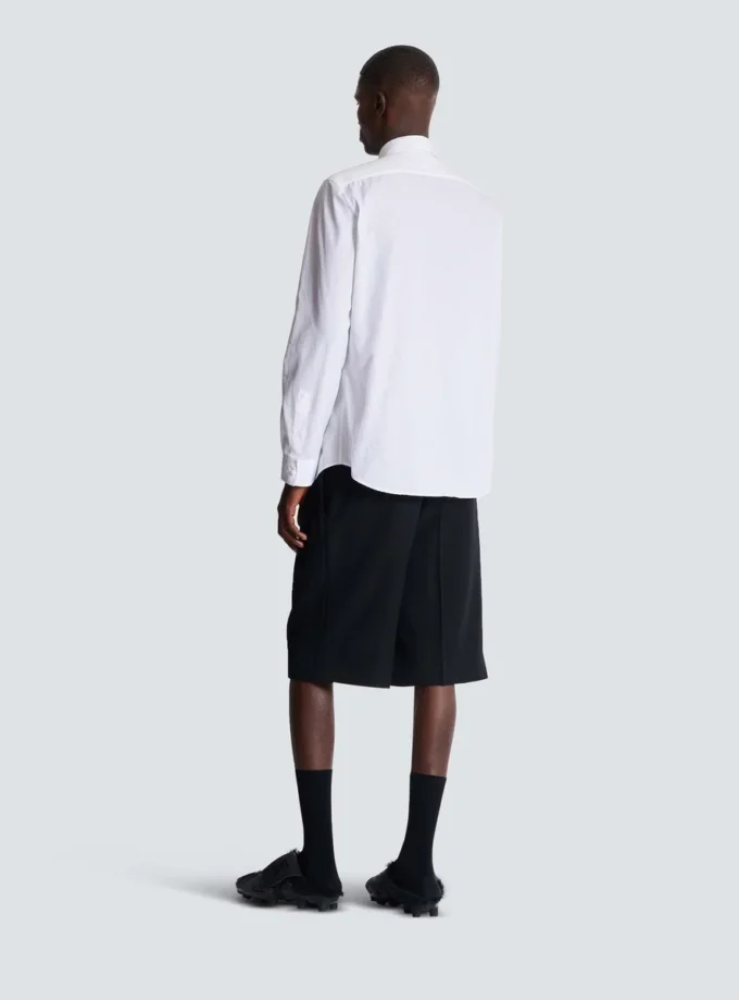 Balmain Écusson embroidered poplin shirt Balmain Écusson embroidered poplin shirt